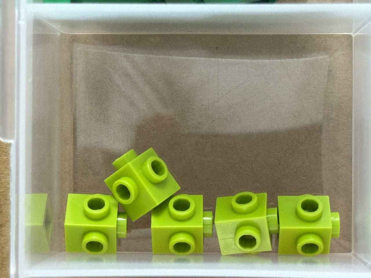 LEGO Parts - Lime Brick, Modified 1 x 1 with Studs on 4 Sides - No 4733 - QTY 5