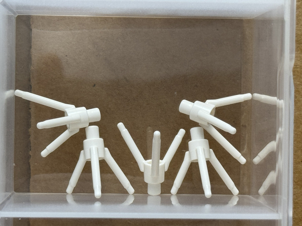 LEGO Parts - White Plant Flower Stem Bar Holder, Bar 3 Stems - No 24855 - QTY 5