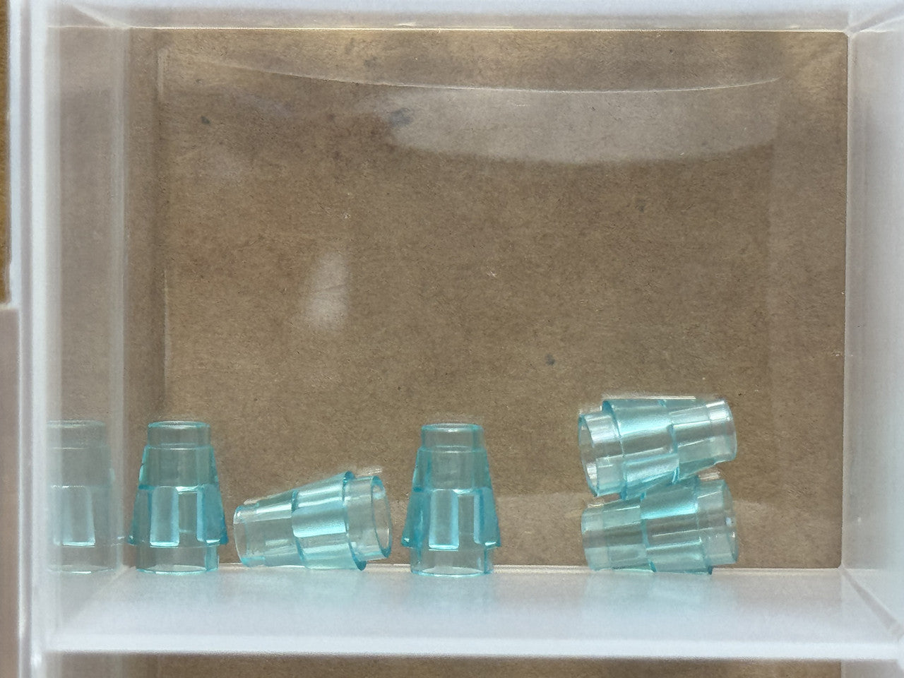 LEGO Parts - Trans-Light Blue Cone 1 x 1 with Top Groove - No 4589b - QTY 5