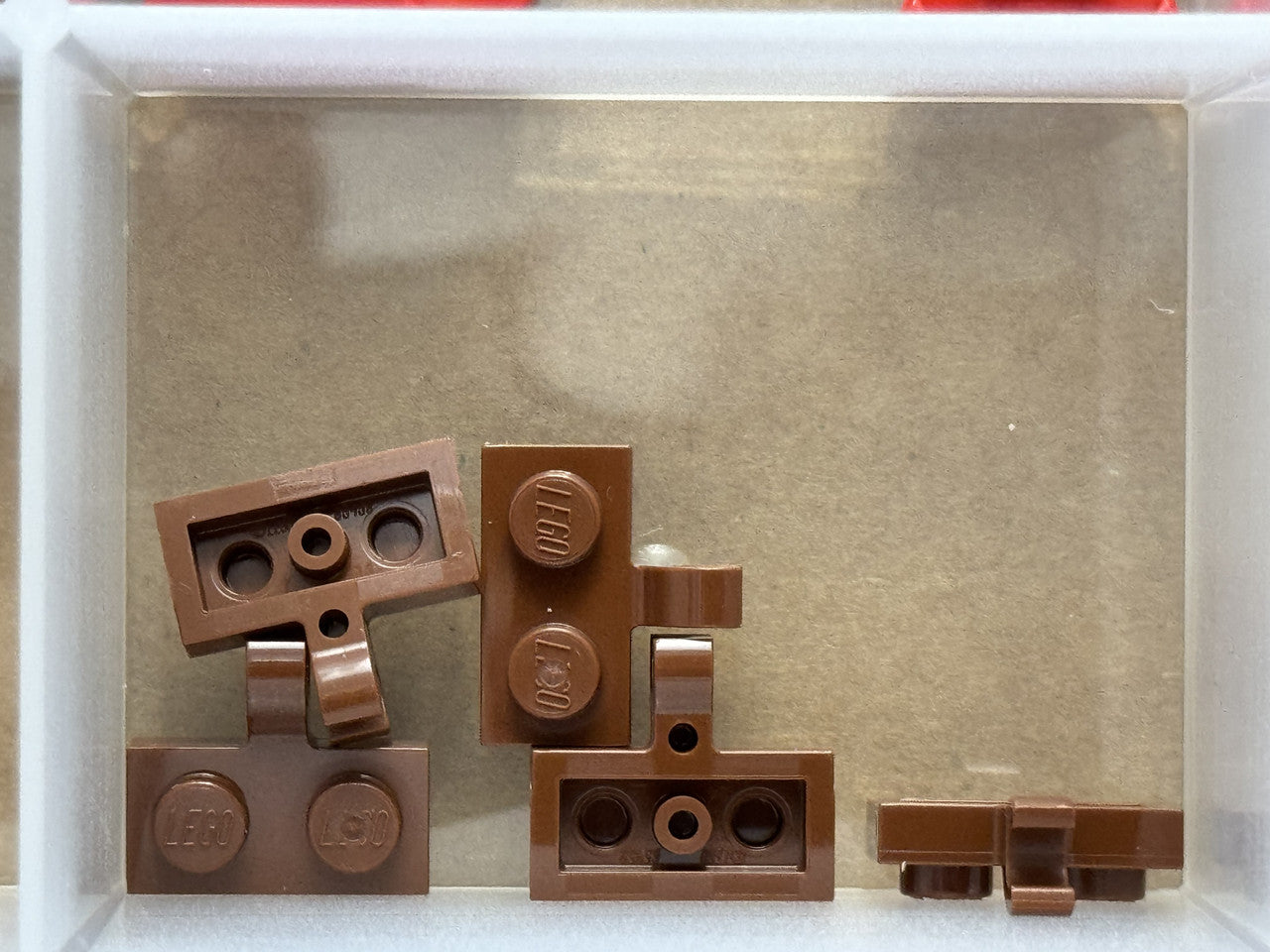LEGO Parts - Reddish Brown Plate 1 x 2 with Clip on Side - No 11476 - QTY 5