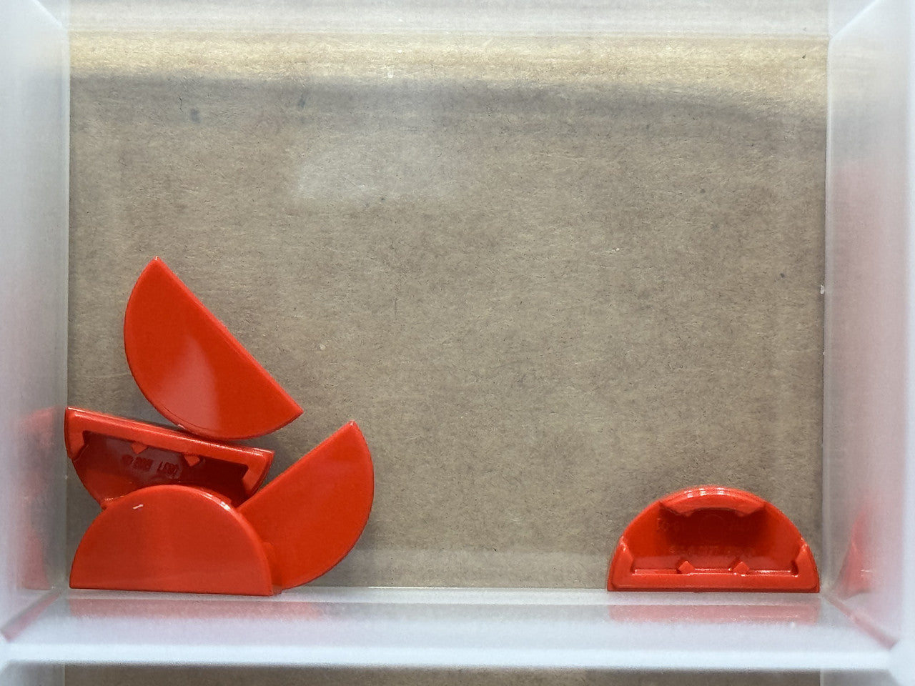 LEGO Parts - Red Tile, Round 1 x 2 Half - No 1748 - QTY 5