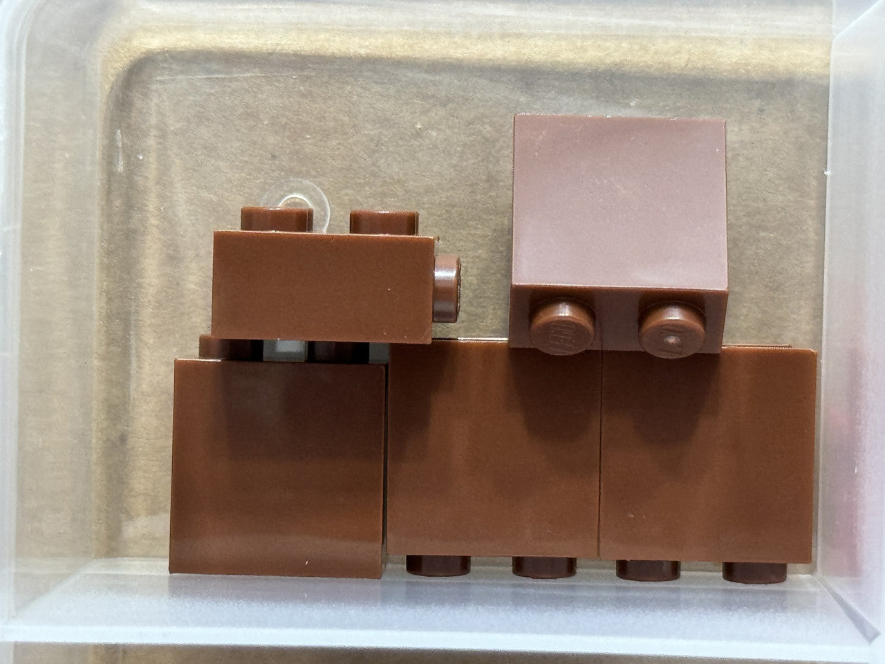 LEGO Parts - Reddish Brown Brick 1 x 2 x 1 2/3 Studs on Side - No 22885 - QTY 5