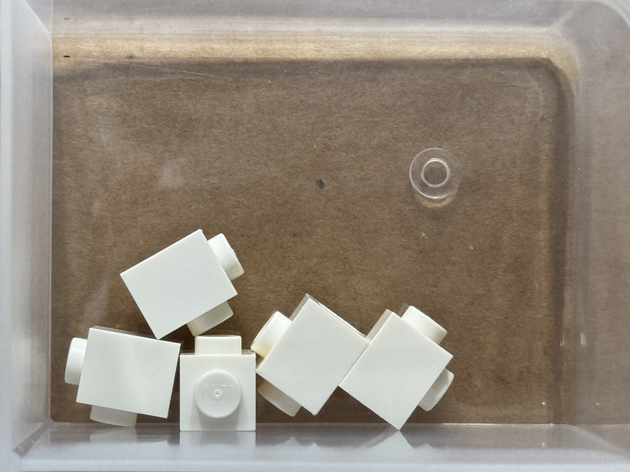 LEGO Parts - White Brick, Modified 1 x 1 with Stud on Side - No 87087 - QTY 5