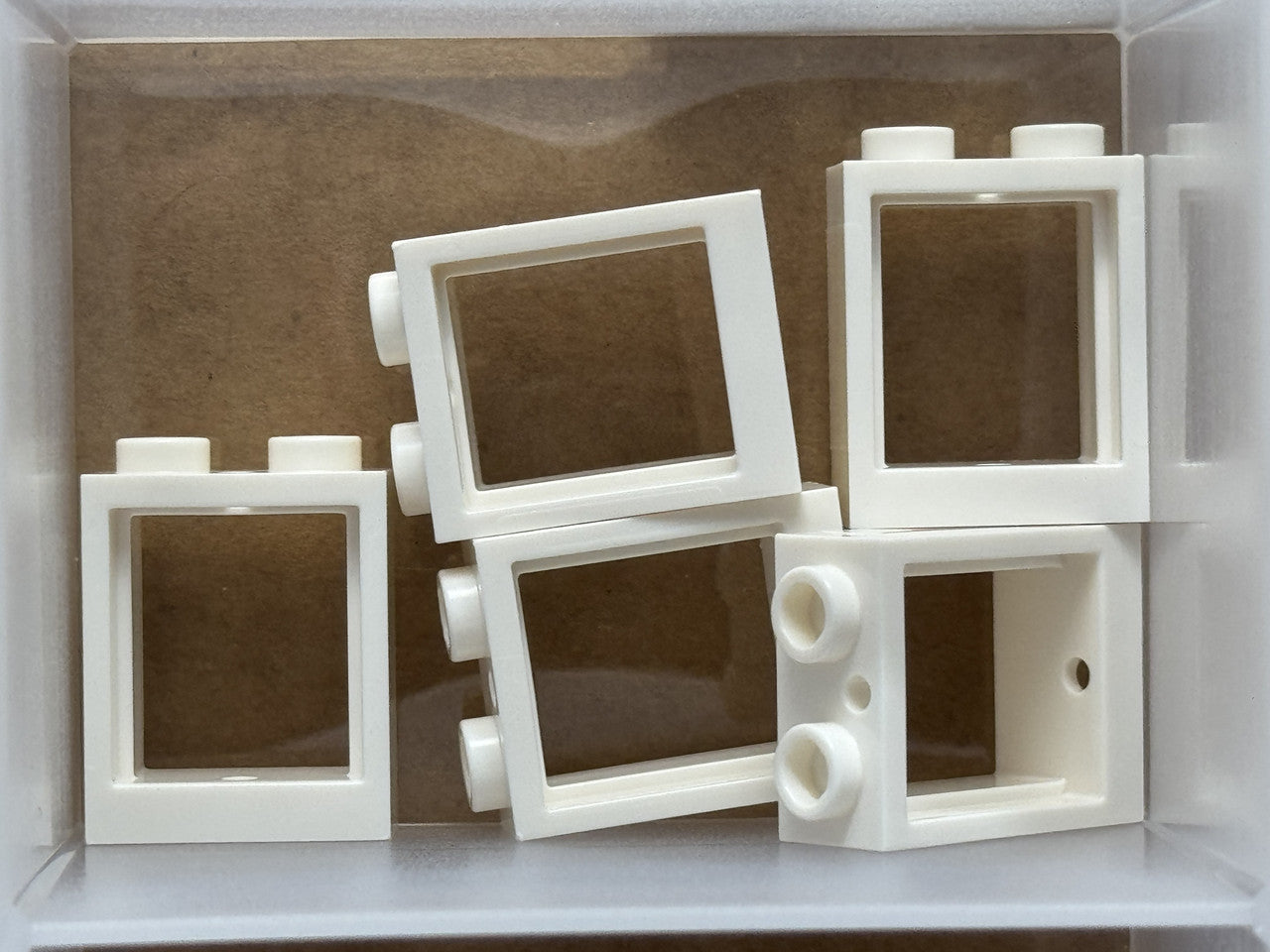 LEGO Parts - White Window 1 x 2 x 2 Flat Front - No 60592 - QTY 5