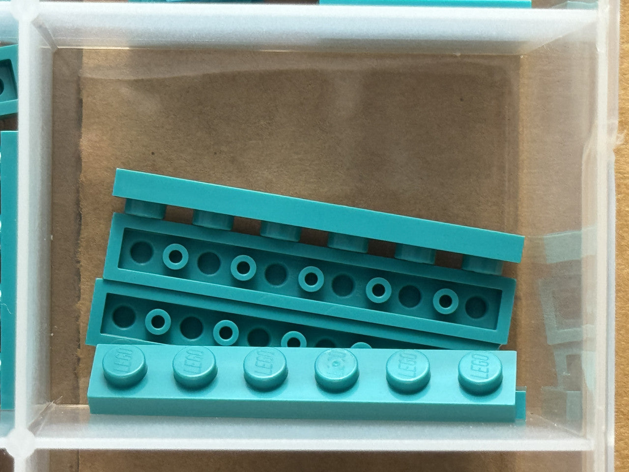 LEGO Parts - Dark Turquoise Plate 1 x 6 - No 3666 - QTY 5