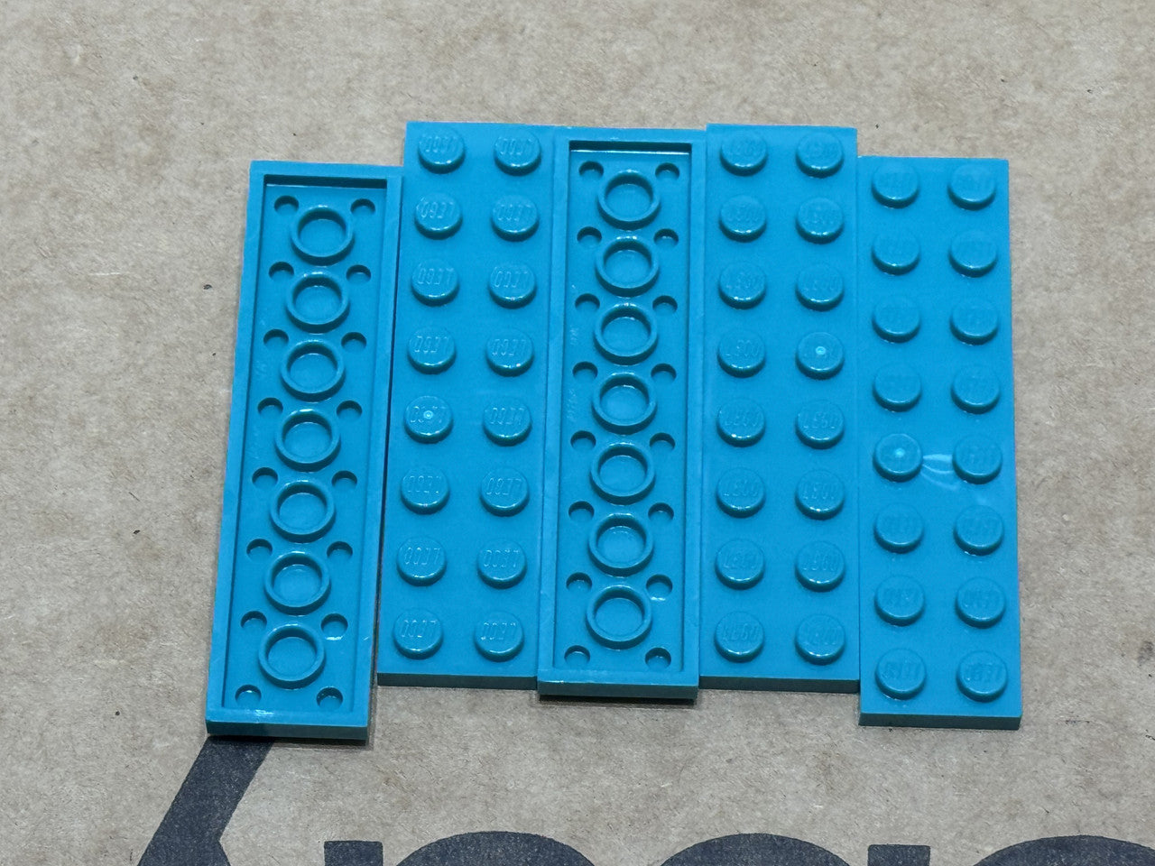 LEGO Parts - Dark Turquoise Plate 2 x 8 - No 3034 - QTY 5