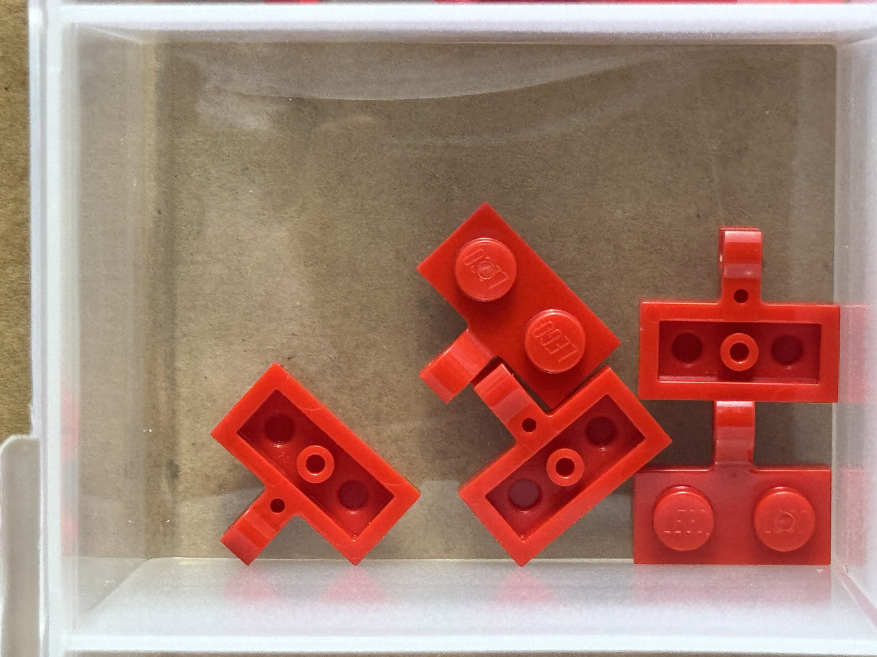 LEGO Parts - Red Plate 1 x 2 with Clip on Side - No 11476 - QTY 5