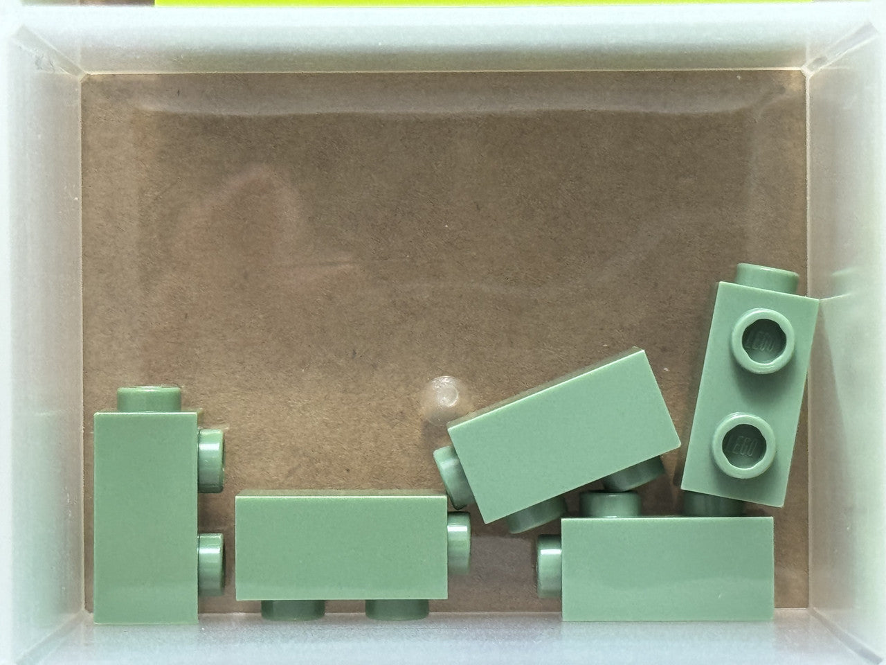 LEGO Parts - Sand Green Brick 1 x 1 x 1 2/3 Studs Side - No 32952 - QTY 5