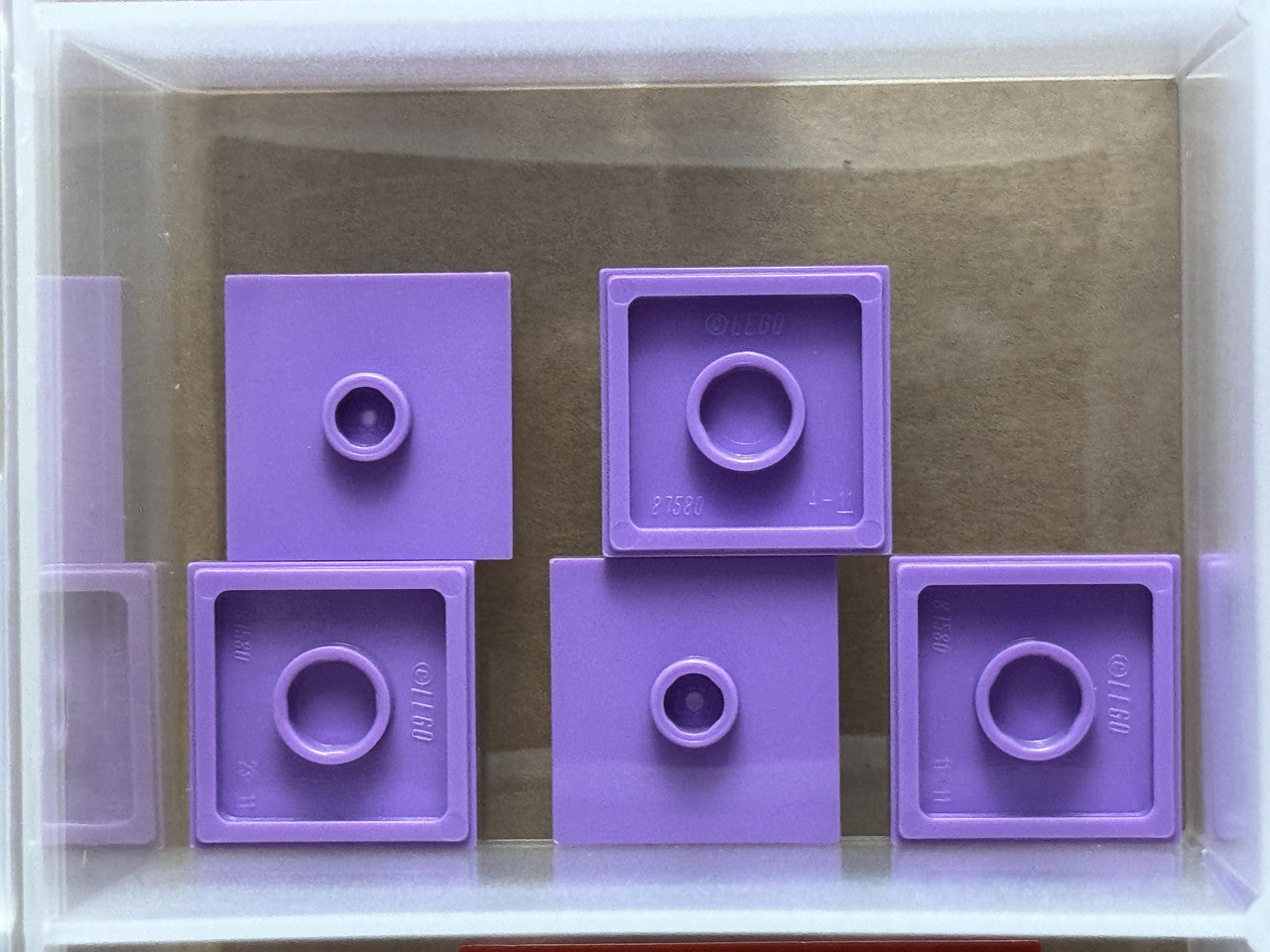 LEGO Parts - Medium Lavender Plate 2 x 2 1 Stud Center Jumper - No 87580 - QTY 5