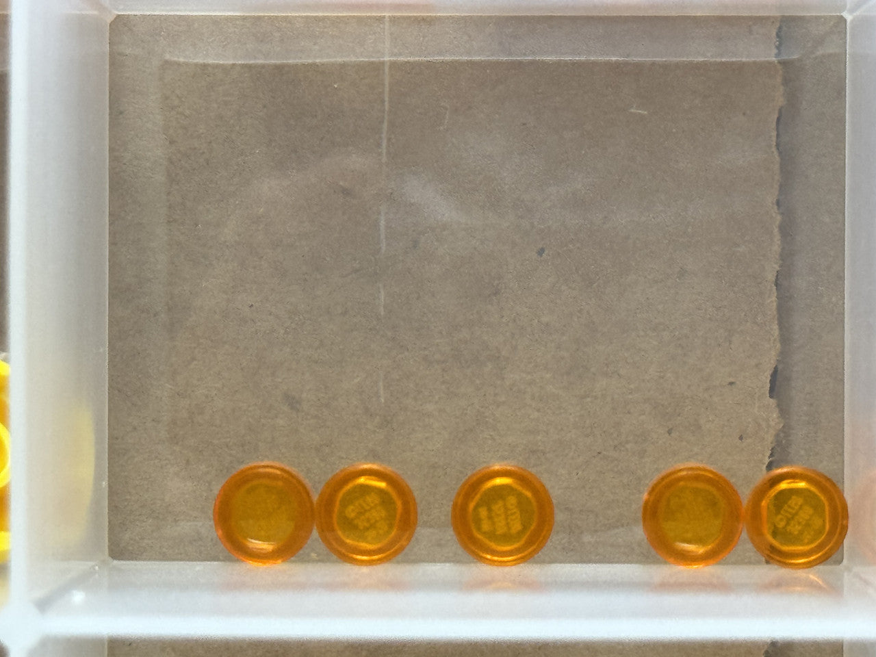 LEGO Parts - Trans-Orange Tile, Round 1 x 1 - No 98138 - QTY 5
