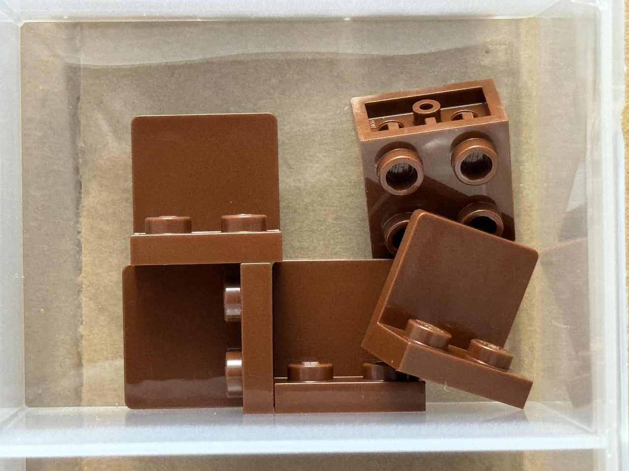 LEGO Parts - Reddish Brown Bracket 1 x 2 - 2 x 2 Inverted - No 99207 - QTY 5
