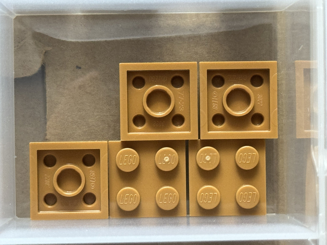 LEGO Parts - Medium Nougat Plate 2 x 2 - No 3022 - QTY 5
