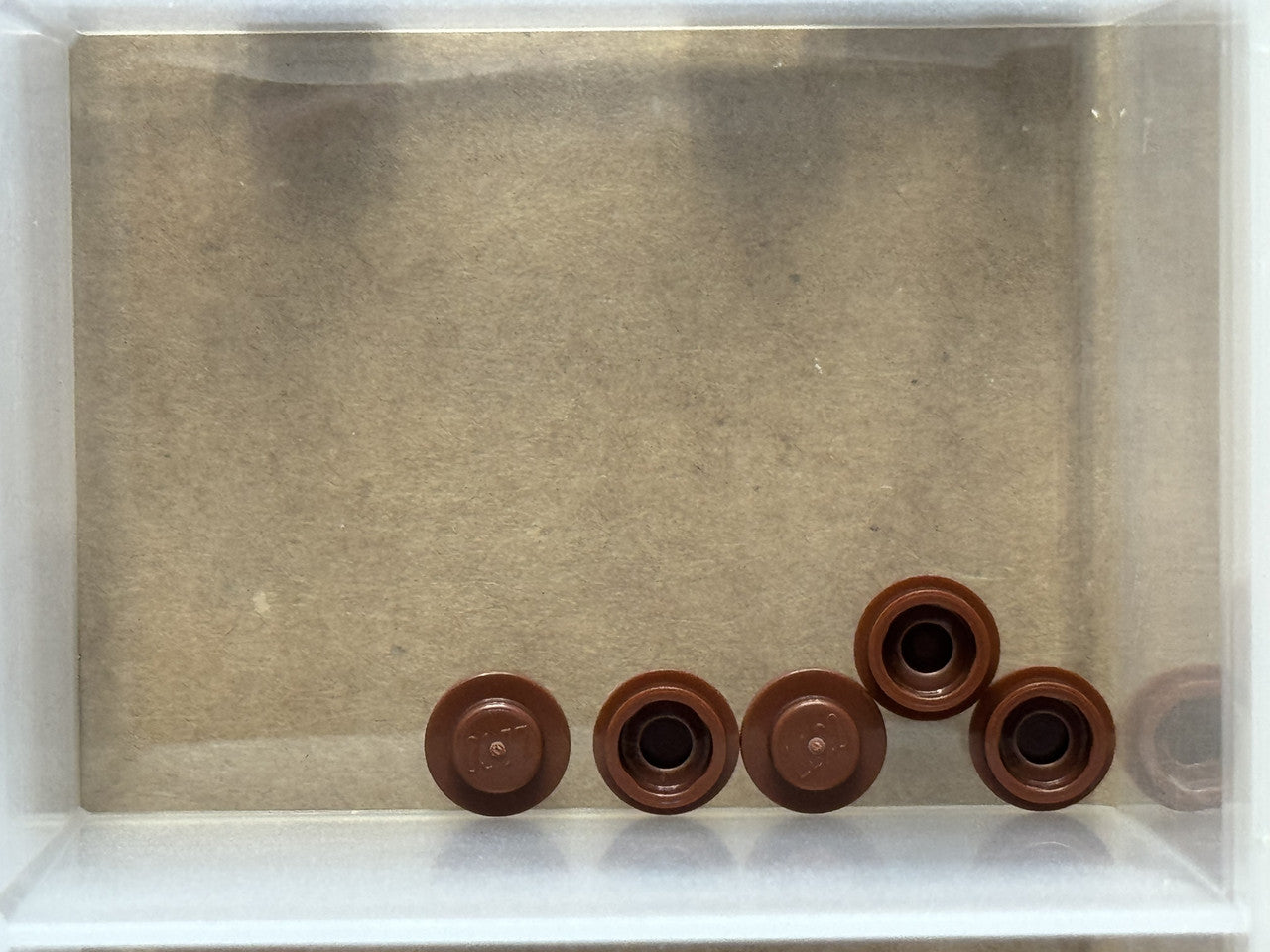 LEGO Parts - Reddish Brown Plate, Round 1 x 1 - No 4073 - QTY 5