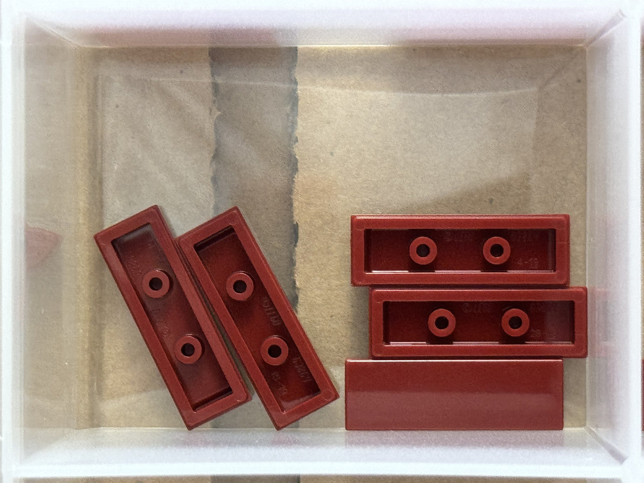 LEGO Parts - Dark Red Tile 1 x 3 - No 63864 - QTY 5
