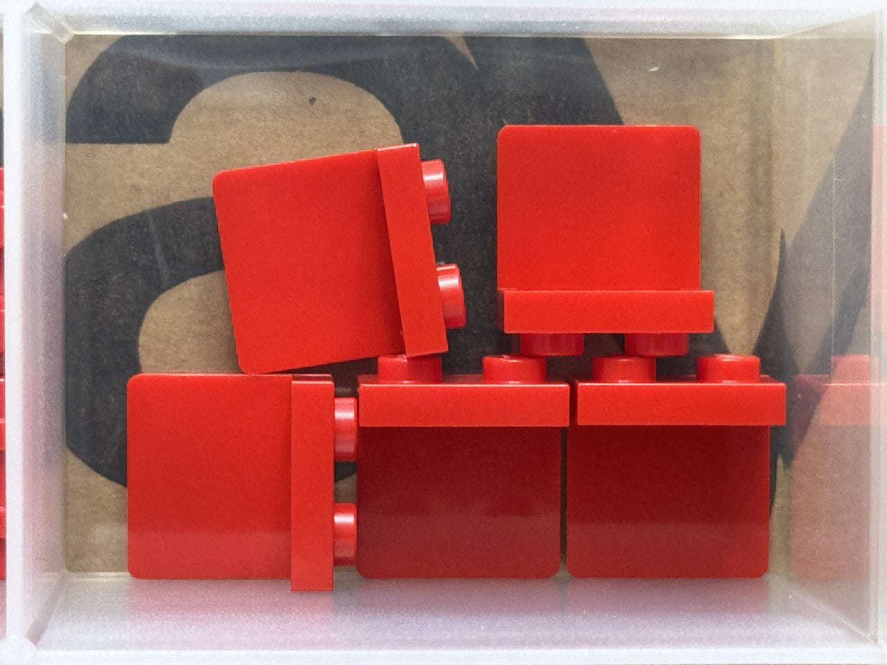 LEGO Parts - Red Bracket 1 x 2 - 2 x 2 - No 44728 - QTY 5