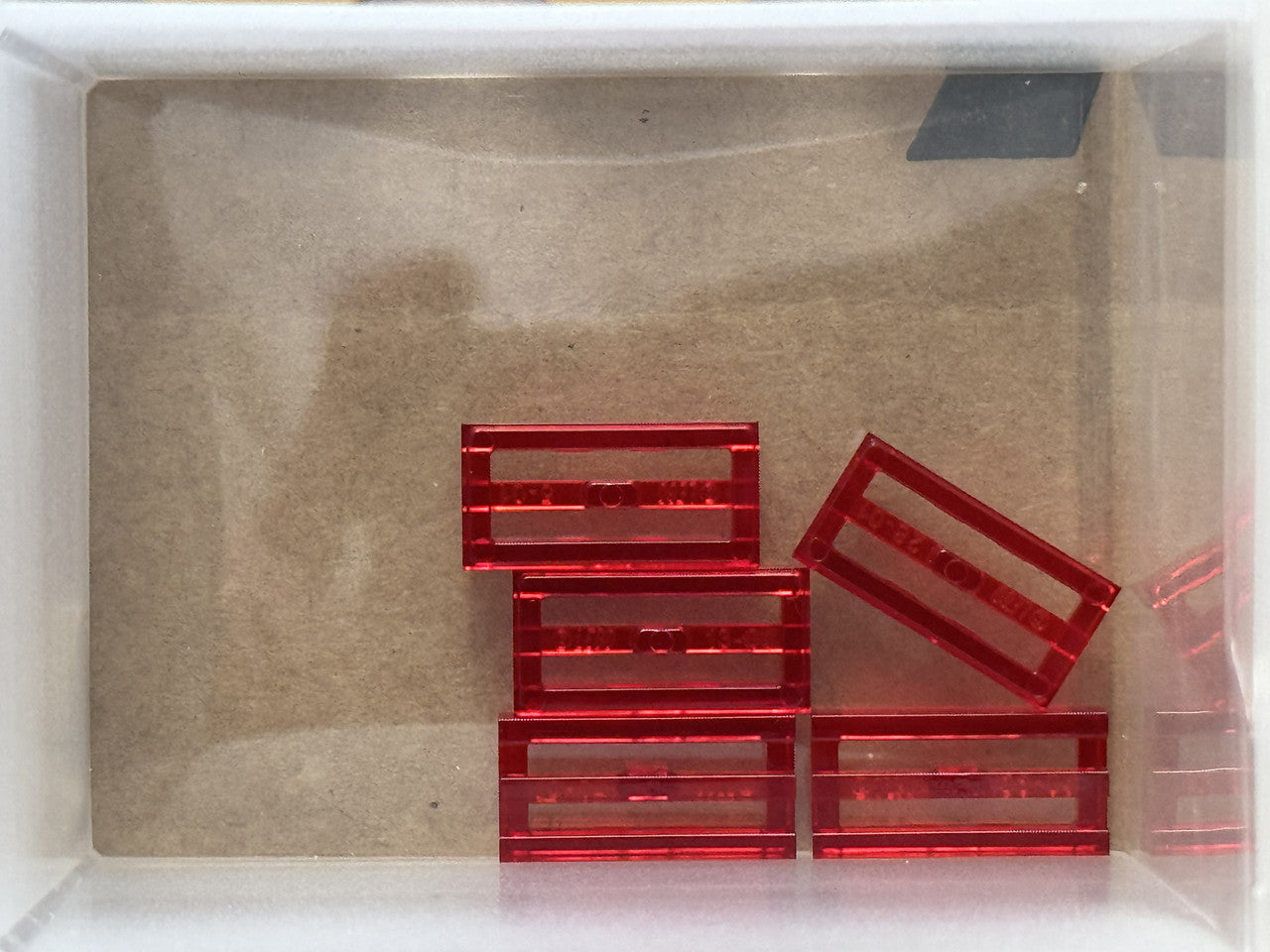 LEGO Parts - Trans-Red Tile 1 x 2 Grille - No 2412b - QTY 5