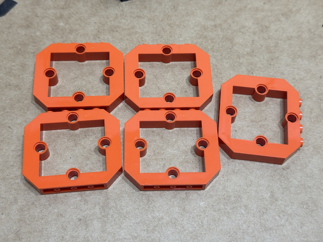 LEGO Parts - Reddish Orange Panel 1 x 6 x 4 1/3 - No 49699 - QTY 5