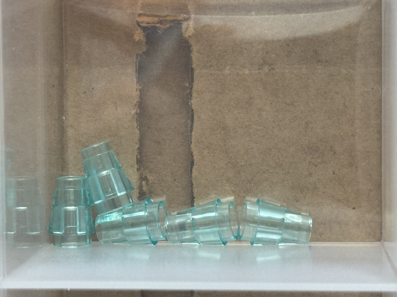 LEGO Parts - Trans-Light Blue Cone 1 x 1 with Top Groove - No 4589b - QTY 5