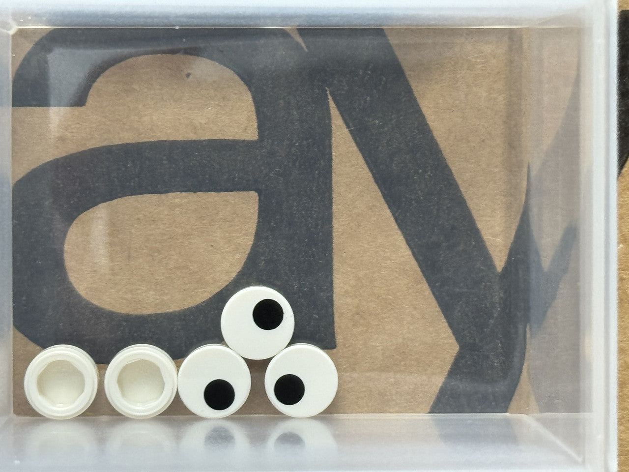 LEGO Parts - White Tile, Round 1 x 1 Small Black Circle - No 98138pb265 - QTY 5