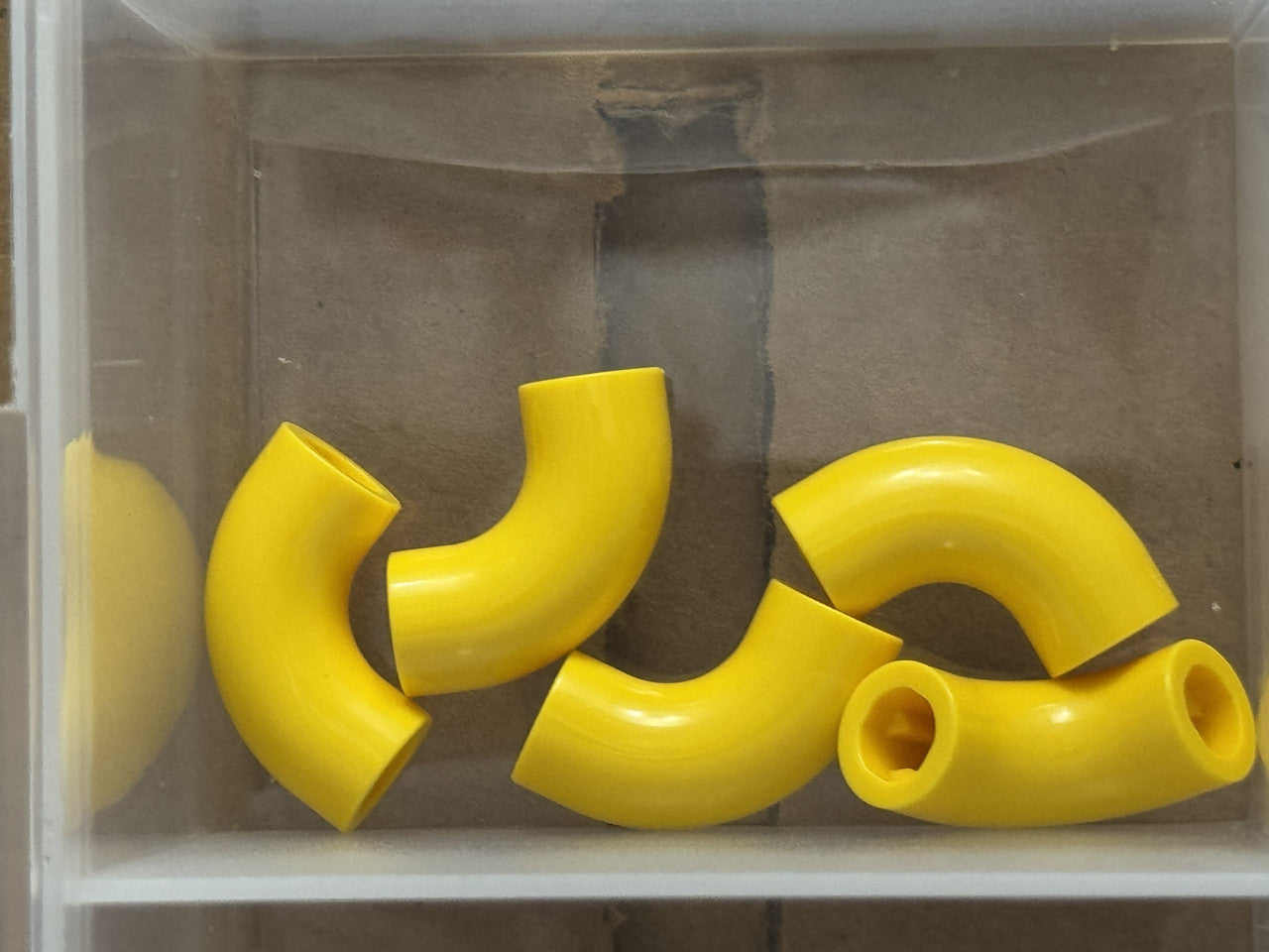 LEGO Parts - Yellow Brick, Round Tube 1 x 1 d. Elbow - No 25214 - QTY 5