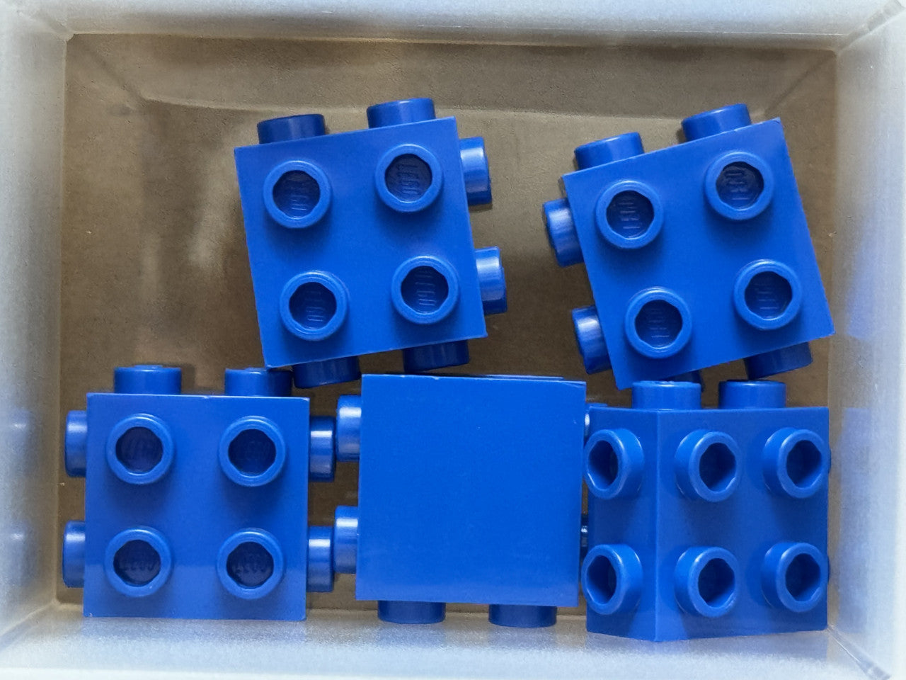 LEGO Parts - Blue Brick 1 x 2 x 1 2/3 Studs Side Ends - No 67329 - QTY 5