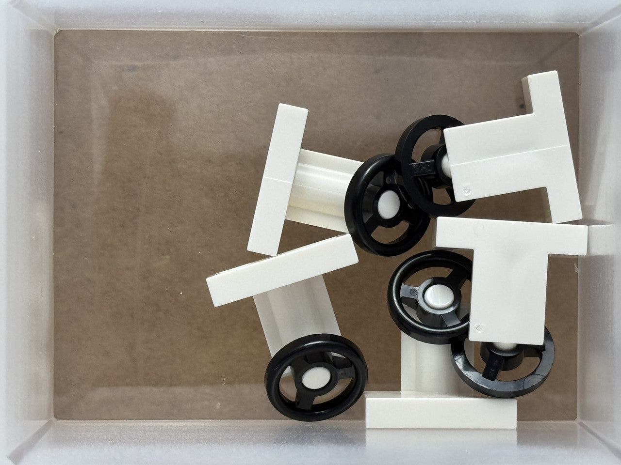 LEGO Parts - White Vehicle, Steering Stand 1 x 2 - No 3829c01 - QTY 5