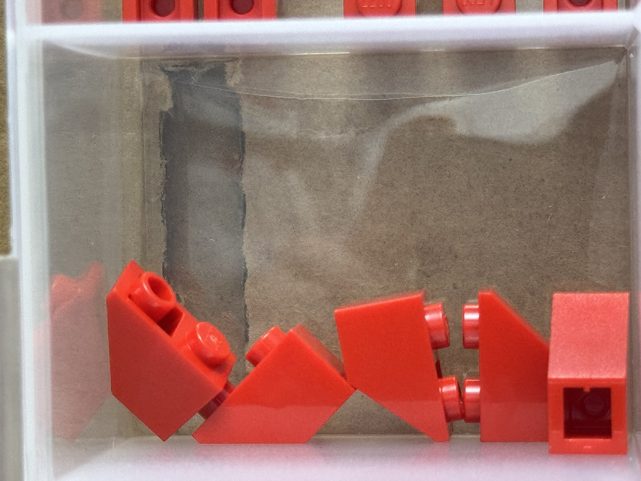 LEGO Parts - Red Slope, Inverted 45 2 x 1 - No 3665 - QTY 5