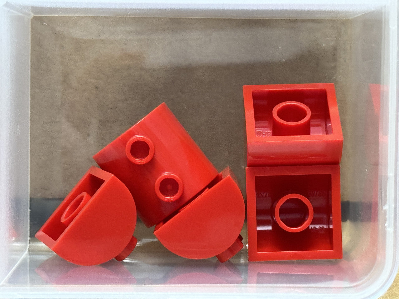LEGO Parts - Red Slope, Curved 2 x 2 Double 2 Hollow Studs - No 30165 - QTY 5