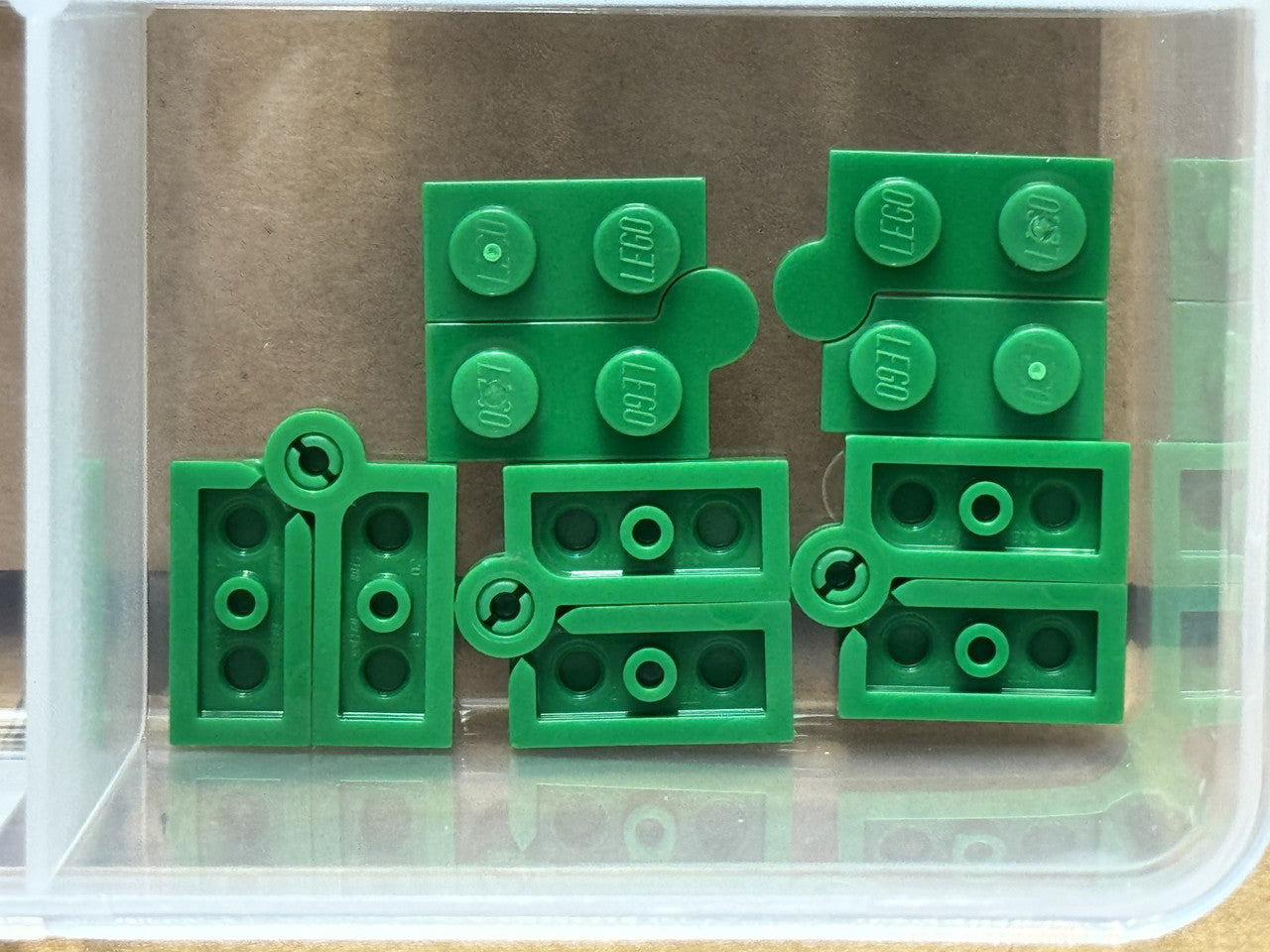 LEGO Parts - Green Hinge Plate 1 x 4 Swivel (2429 / 2430) - No 2429c01 - QTY 5