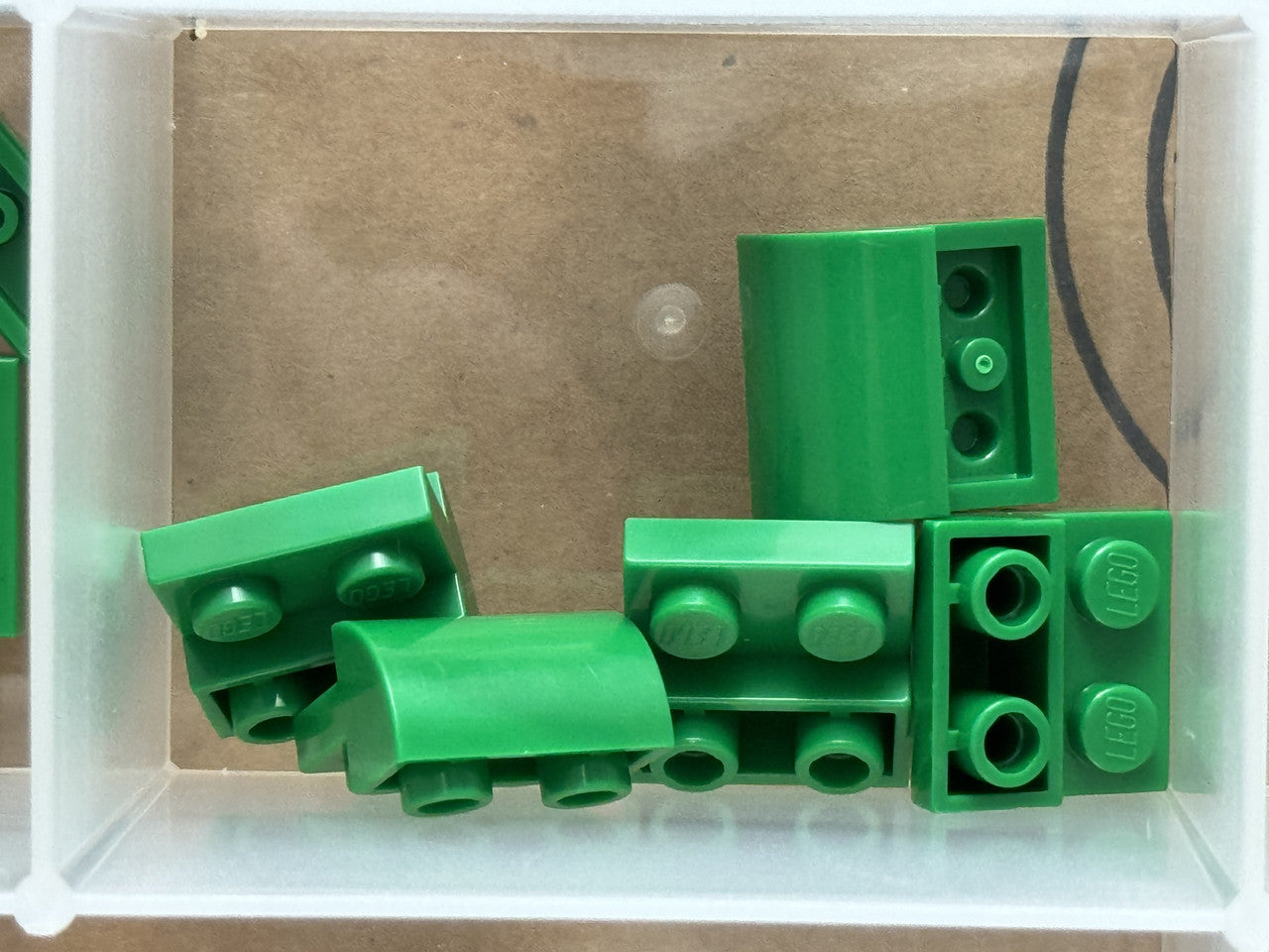 LEGO Parts - Green Slope, Curved 2 x 2 Inverted with 2 Studs - No 1750 - QTY 5