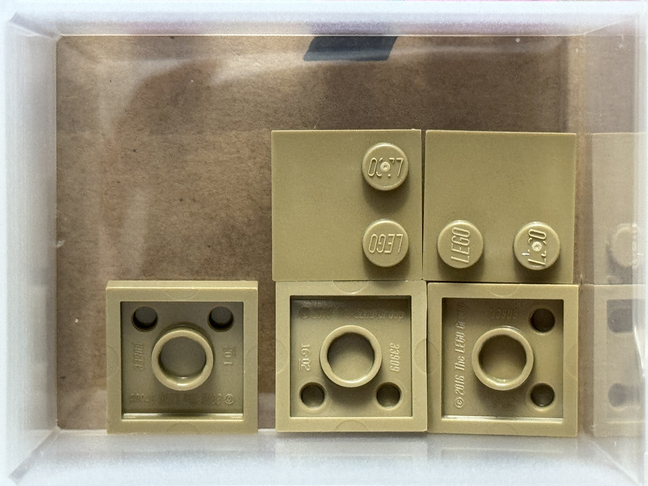 LEGO Parts - Dark Tan Tile, Modified 2 x 2 with Studs on Edge - No 33909 - QTY 5
