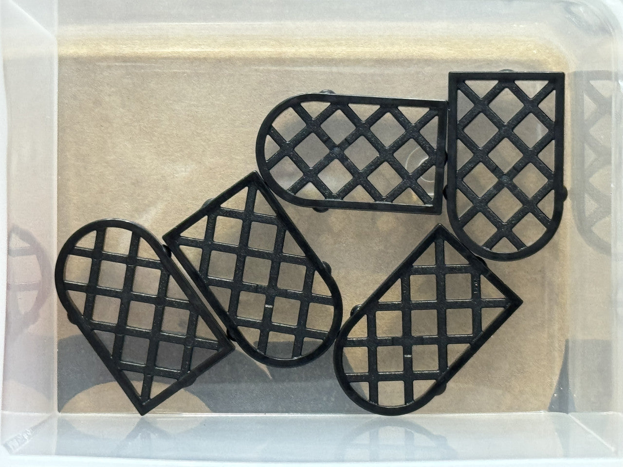 LEGO Parts - Black Pane Window 1 x 2 x 2 2/3 Lattice Diamond - No 30046 - QTY 5