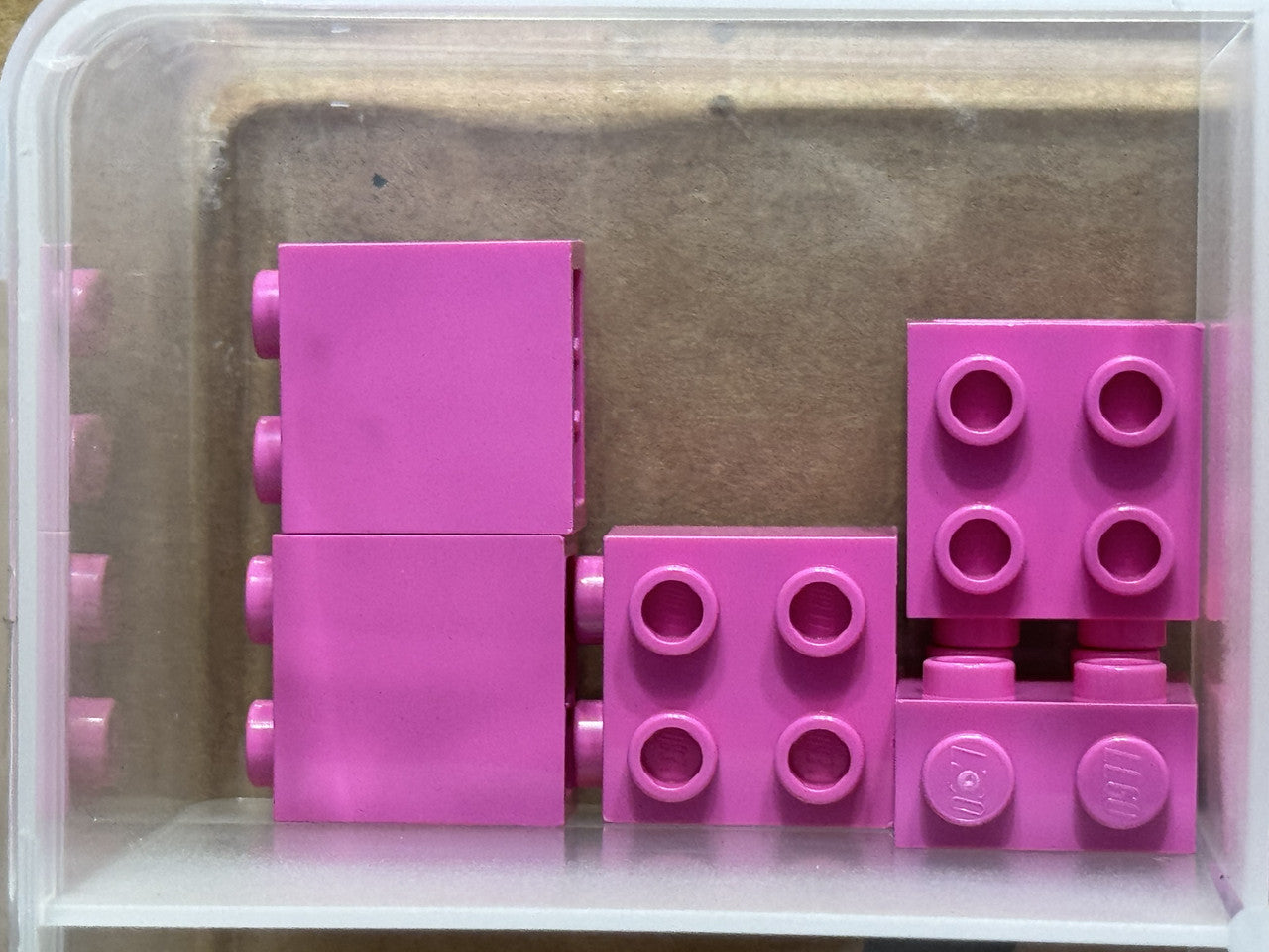LEGO Parts - Dark Pink Brick 1 x 2 x 1 2/3 with Studs on Side - No 22885 - QTY 5