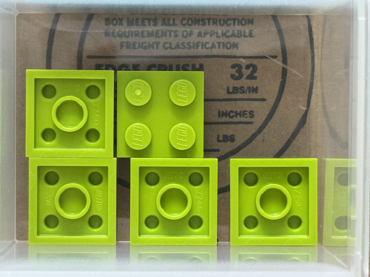 LEGO Parts - Lime Plate 2 x 2 - No 3022 - QTY 5