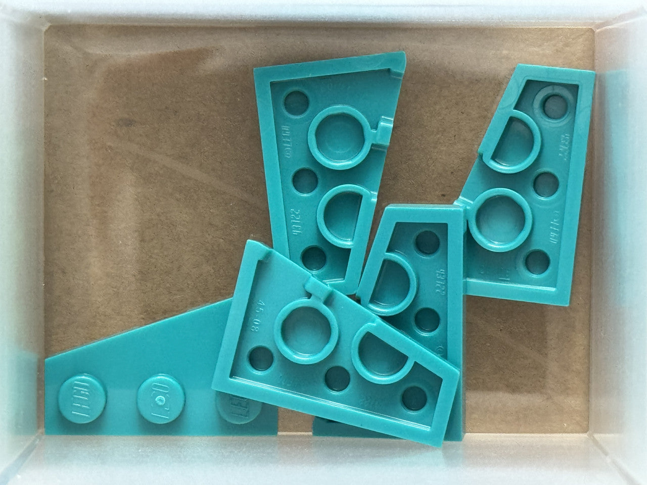 LEGO Parts - Dark Turquoise Wedge, Plate 3 x 2 Right - No 43722 - QTY 5