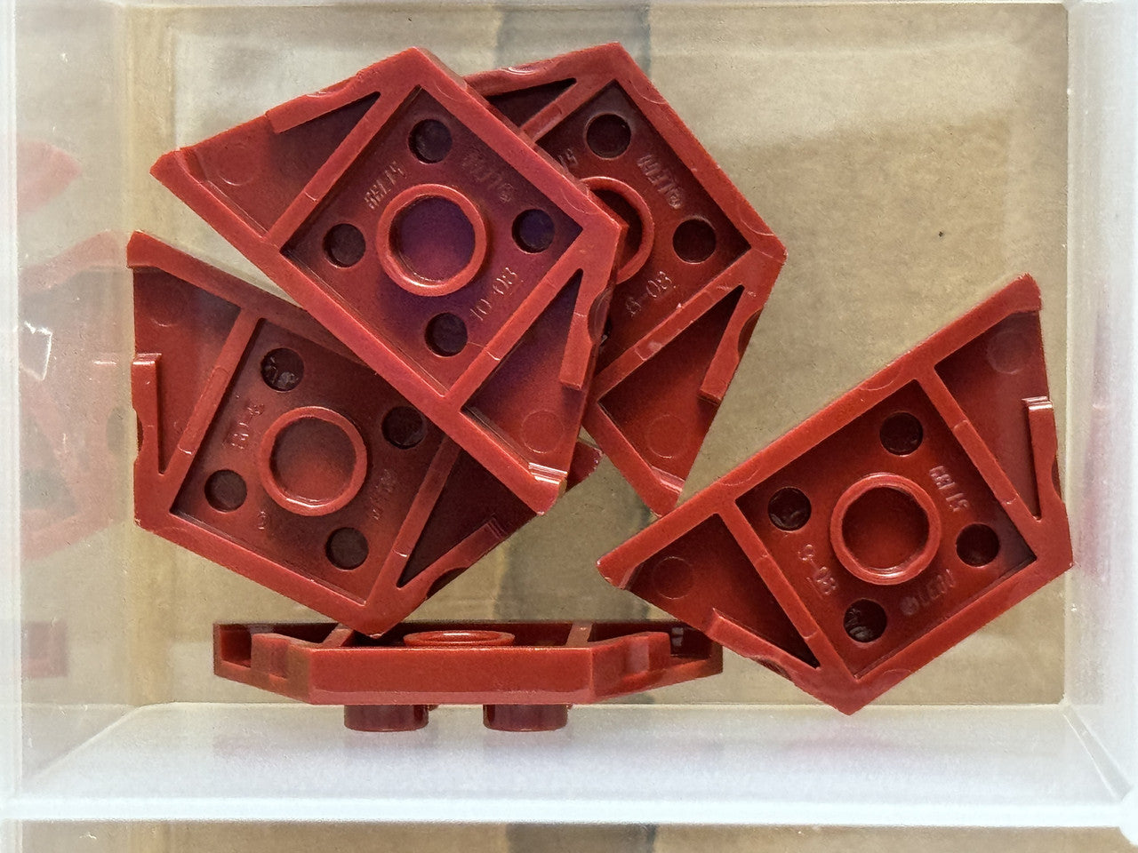 LEGO Parts - Dark Red Wedge, Plate 2 x 4 - No 51739 - QTY 5