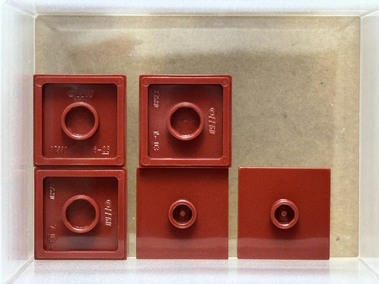 LEGO Parts - Dark Red Plate 2 x 2 1 Stud in Center (Jumper) - No 87580 - QTY 5