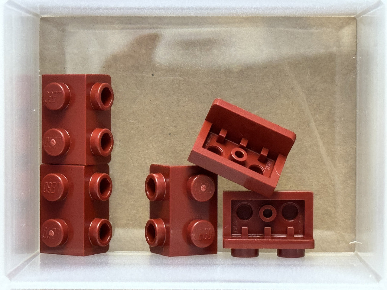 LEGO Parts - Dark Red Bracket 1 x 2 - 1 x 2 - No 99781 - QTY 5