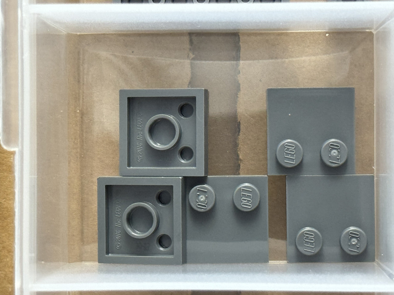 LEGO Parts - Dark Bluish Gray Tile 2 x 2 with Studs on Edge - No 33909 - QTY 5