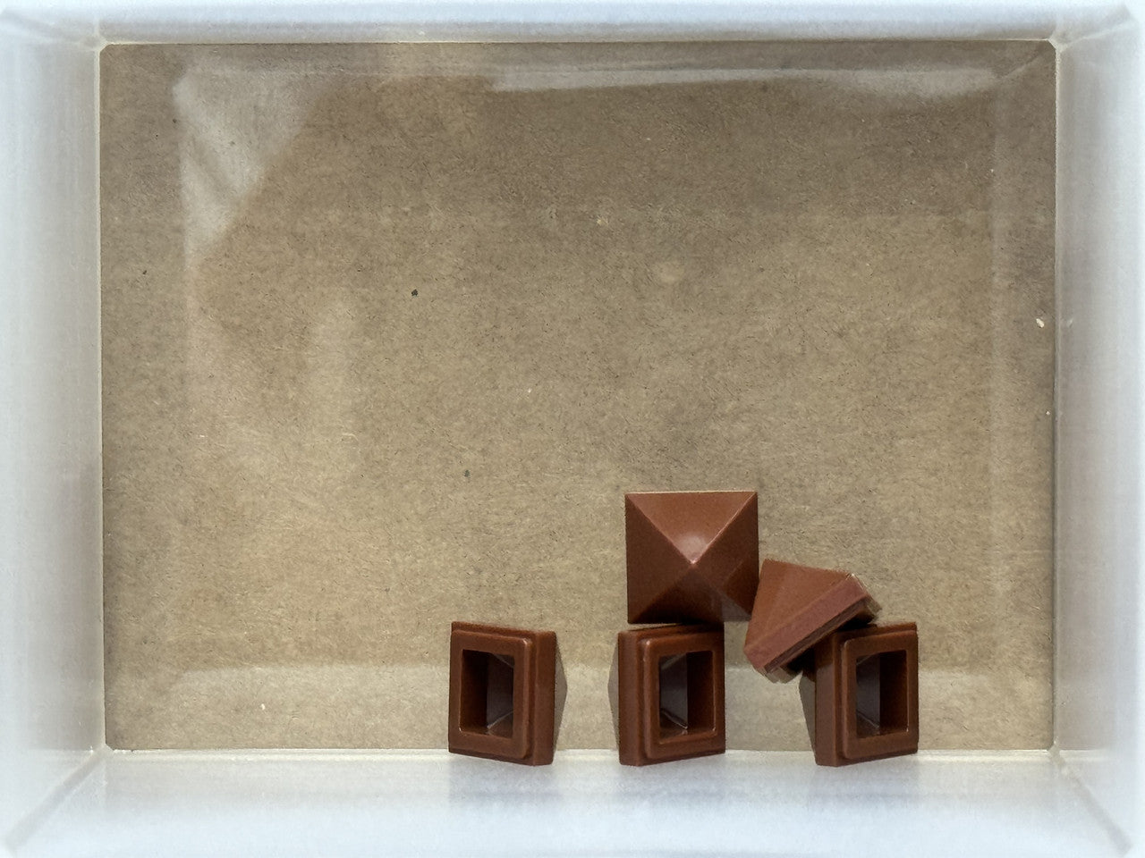 LEGO Parts - Reddish Brown Slope 45 1 x 1 x 2/3 Quadruple - No 22388 - QTY 5