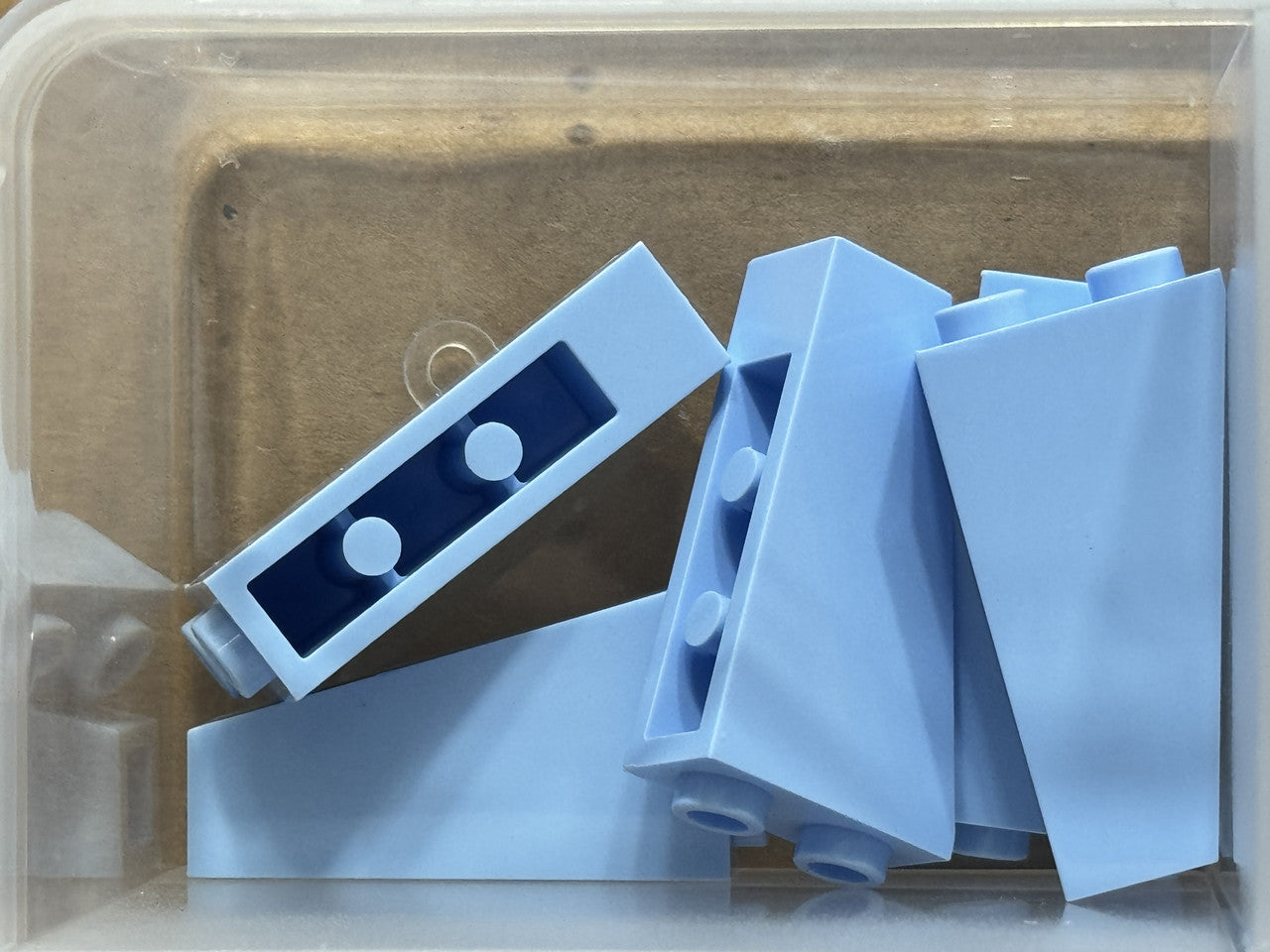 LEGO Parts - Bright Light Blue Slope, Inverted 75 2 x 1 x 3 - No 2449 - QTY 5