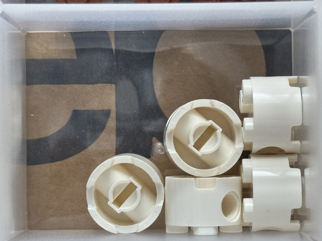 LEGO Parts - White Brick, Round 2 x 2 with Pin Holes - No 17485 - QTY 5