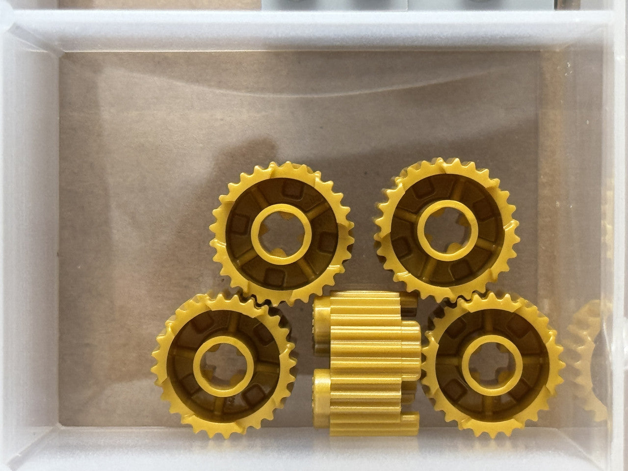 LEGO Parts - Pearl Gold Brick, Round 2 x 2 Axle Hole Grille - No 92947 - QTY 5