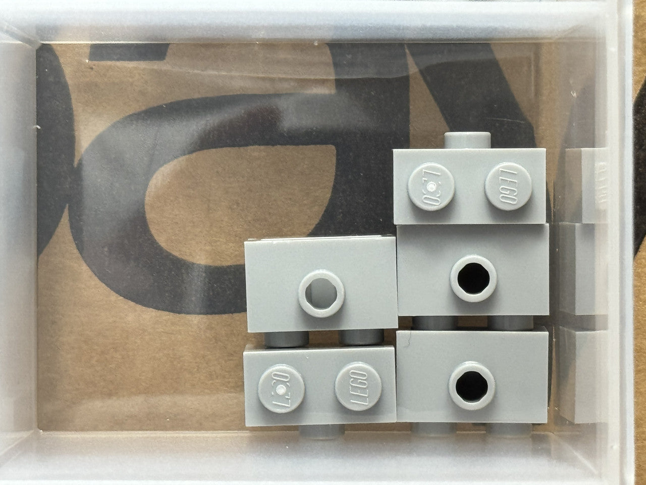 LEGO Parts - Light Bluish Gray Brick 1 x 2 with Stud on Side - No 86876 - QTY 5