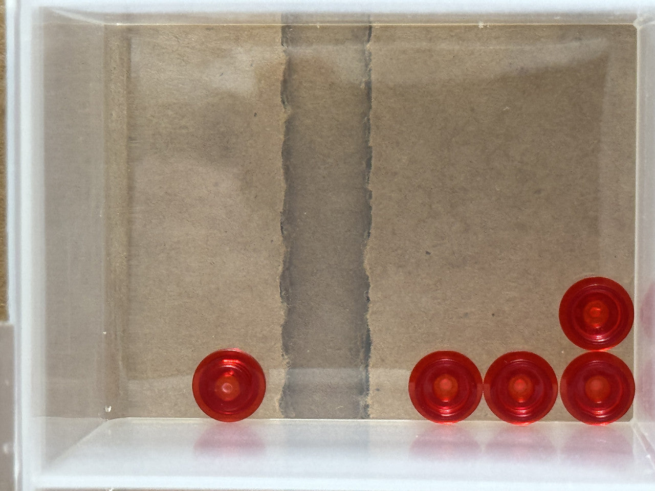 LEGO Parts - Trans-Red Plate, Round 1 x 1 - No 4073 - QTY 5