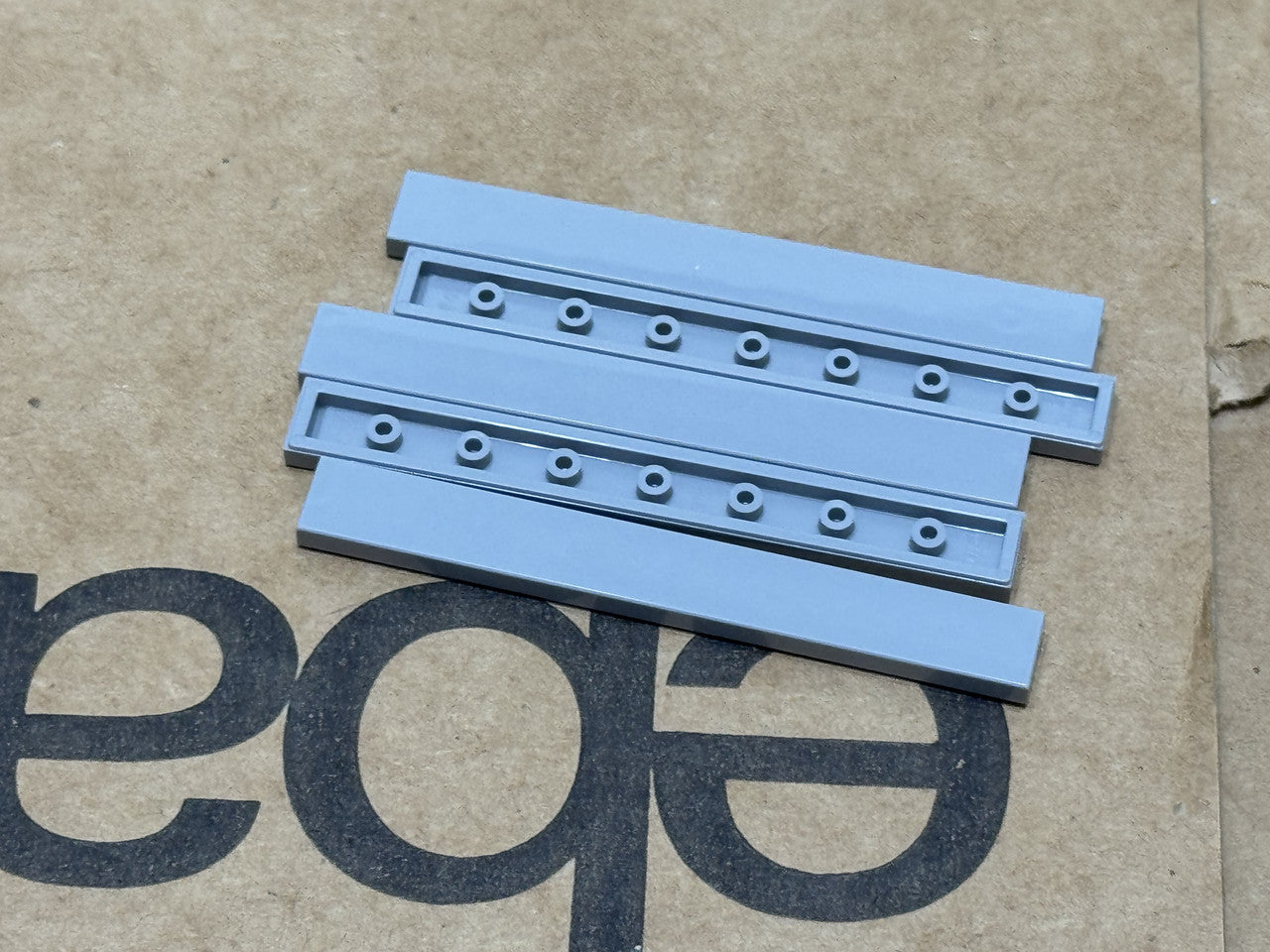 LEGO Parts - Light Bluish Gray Tile 1 x 8 - No 4162 - QTY 5