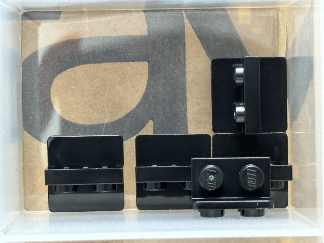 LEGO Parts - Black Bracket 1 x 2 - 2 x 2 Centered, Inverted - No 7674 - QTY 5