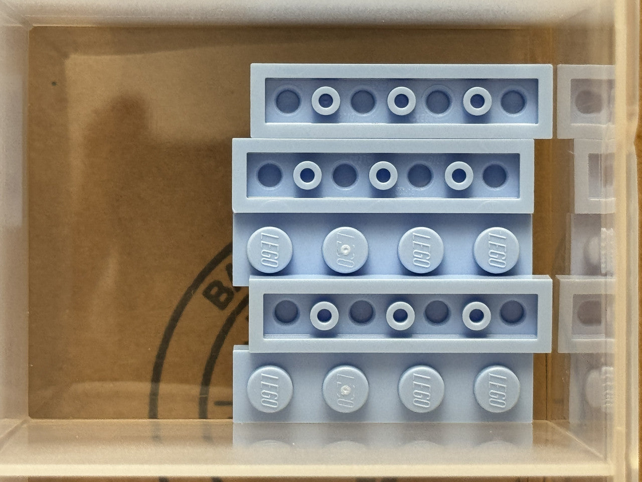 LEGO Parts - Bright Light Blue Plate 1 x 4 - No 3710 - QTY 5