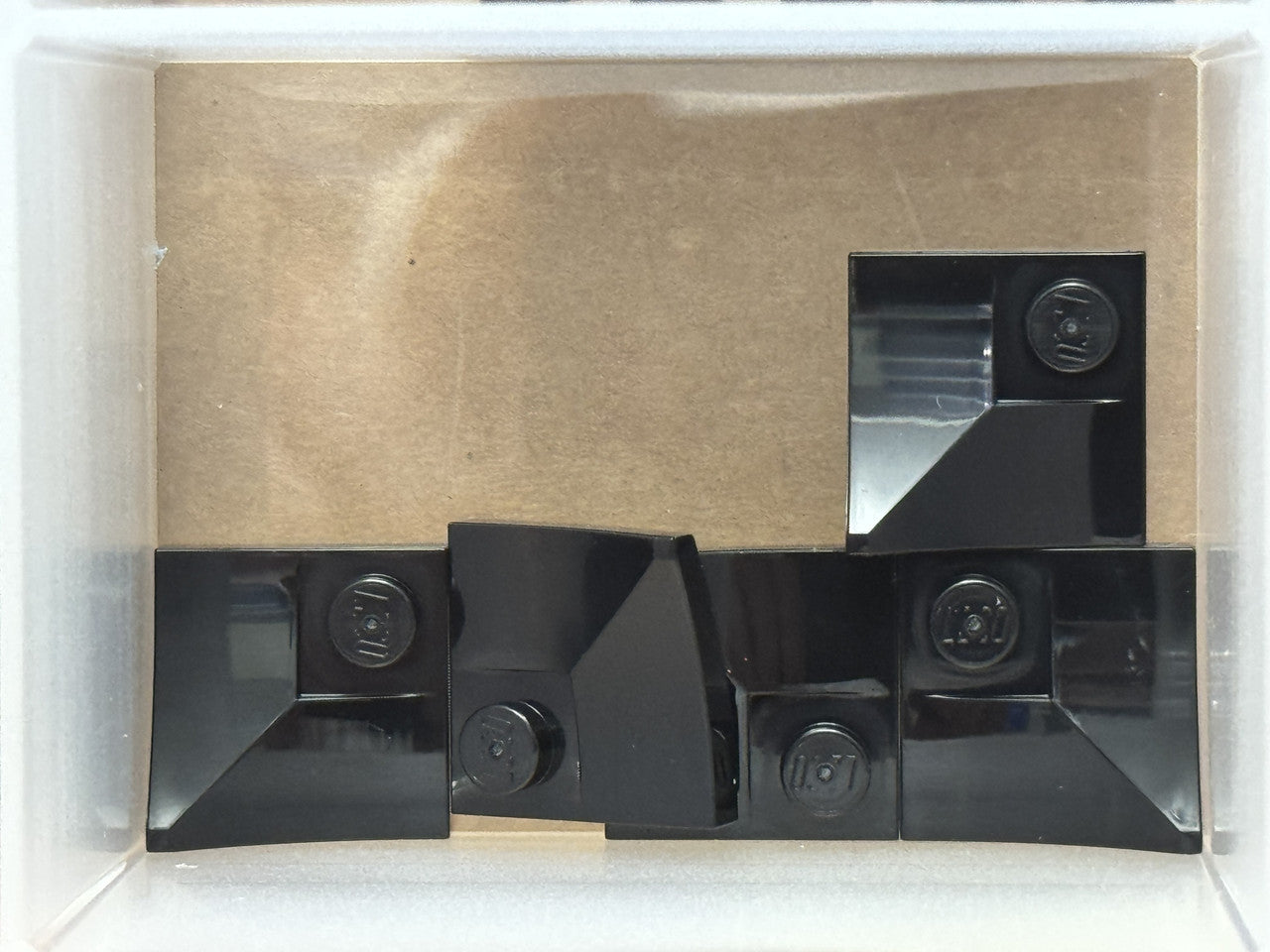 LEGO Parts - Black Arch 2 x 2 Inverted Corner Recessed Stud - No 4190 - QTY 5