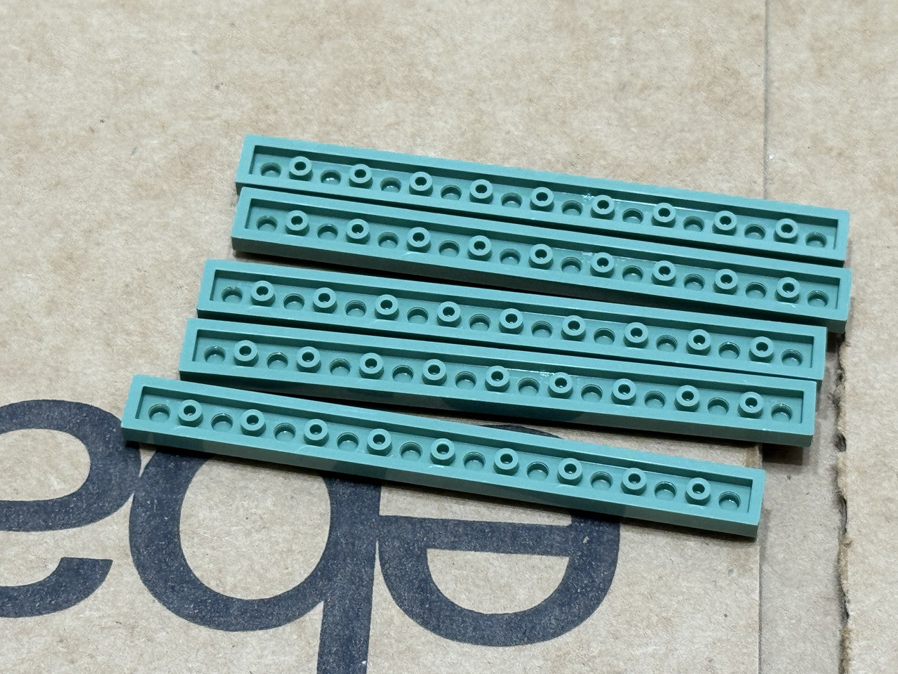 LEGO Parts - Sand Green Plate 1 x 10 - No 4477 - QTY 5